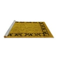 thumbnail image 2 of Ahgly Company Machine Washable Indoor Round Oriental Yellow Industrial Area Rugs, 8' Round, 2 of 4