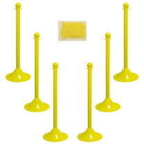 2 Inch Yellow Light Duty Stanchion & Chain Kit (6 Pk)
