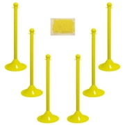 2 Inch Yellow Light Duty Stanchion & Chain Kit (6 Pk)