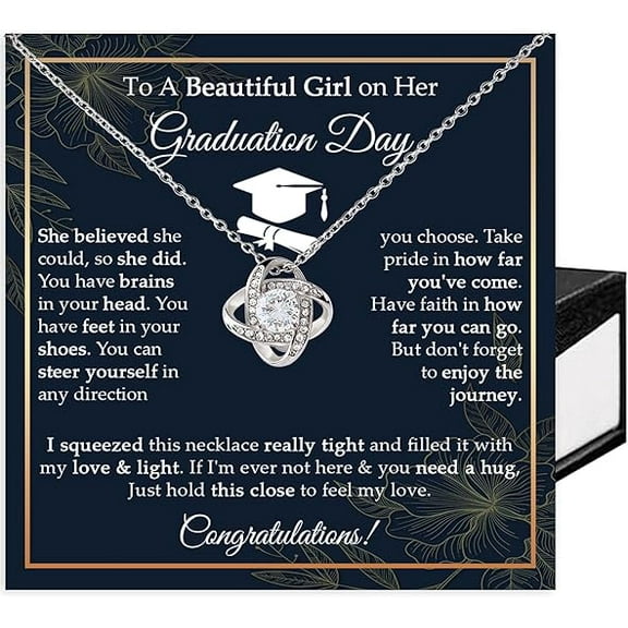 Inspirational Graduation Gift, Graduation Necklace For Daughter from Father/Mother, Graduation Necklace For Graduate Her, Senior 2025 For Daughter with Message Card and Gift Box