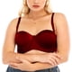 thumbnail image 1 of Sujetador con aros para mujer, copa 1/2, Push Up, tirantes extraíbles, sujetador suave y sedoso, sujetador con aros, rojo 42D, 1 of 7