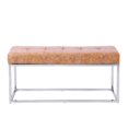 thumbnail image 3 of Irene Bench in Blue, Blue Velvet Bench, Stainless Steel Bench, Polished Bench, Velvet Bench, Tufted Bench,  Entryway Bench, 3 of 3
