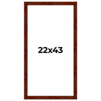 22x43 Walnut Brown Veneer Real Wood Picture Frame Width 1.75 inches | Interior Frame Depth 0.5
