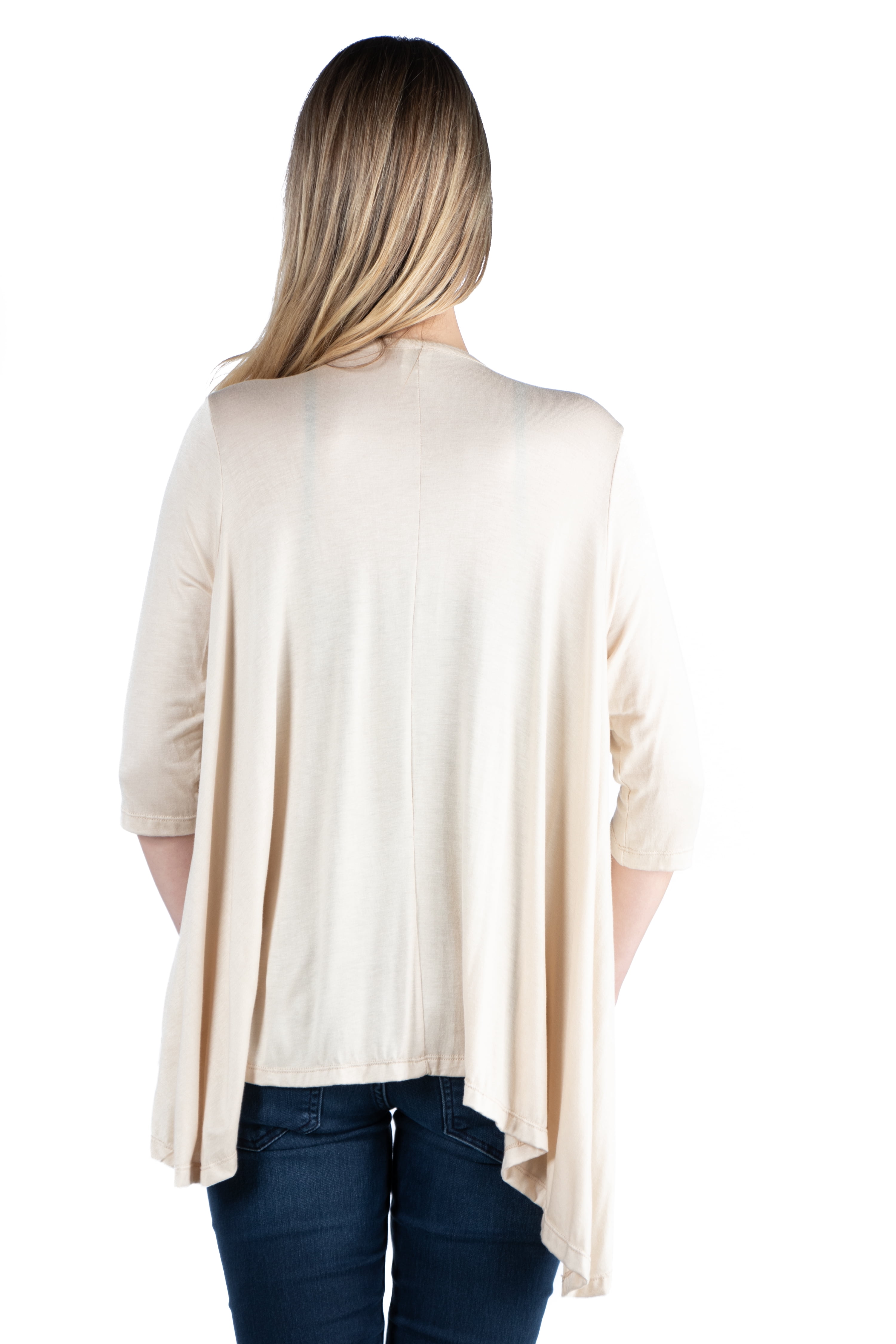 24seven Comfort Apparel Elbow Length Sleeve Maternity Open Cardigan