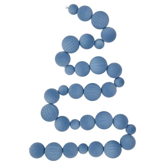Velvet-Feel Ornament Christmas Garland, Blue, 6', by Holiday Time