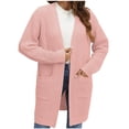 thumbnail image 2 of WFJCJPAF Clearance! Pullover Sweaters for Women Hooded,Women's Fashion Solid Color Knitting Long Sleeve Pockets Cardigan Sweater Coat Tops - Pink M, 2 of 6