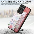 thumbnail image 2 of Nalacover Case for Samsung Galaxy S21 Ultra Wallet Case with Card Slots Zipper Pocket, Floral Pattern PU Leather Flip Kickstand Cover for Women Girls, RFID Blocking Shockproof Case, Pink, 2 of 9