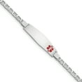 thumbnail image 1 of Sterling Silver Rhodium-plated Medical ID Anchor Link Bracelet 7 Inch "Bracelets, 1 of 2