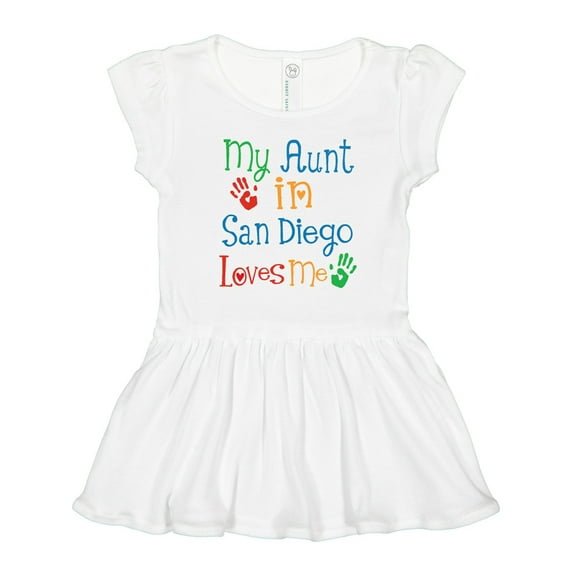 Inktastic My Aunt in San Diego Loves Me Girls Toddler Dress