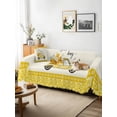 thumbnail image 3 of Bee Truck Couch Cover, Yellow Honey Daisy Floral Patterned Plaid Sofa Cover Blanket for Loveseat Couches, Sectional Sofa Slipcover Furniture Protector for Living Room Bedroom 71''x118'', 3 of 9