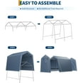 thumbnail image 6 of Ladcaser Outdoor 7'x10' Portable Storage Shelter, Heavy Duty Carport with Roll-up Ventilated Zipper Door and Windows, Gray, 6 of 8
