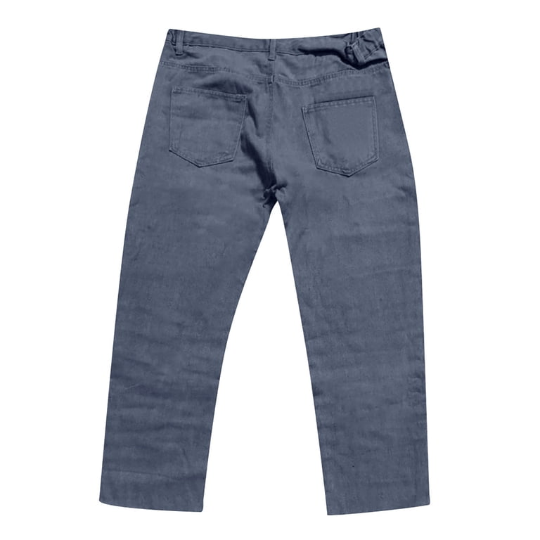 Dpytoraw Men's Plus Size Jeans Straight Leg Fat Man Wide Waist