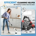 thumbnail image 3 of HOOFUN Electric Spin Scrubber, Cordless Bath Tub Power Scrubber with Long Handle & 7 Replaceable Heads, Detachable as Short Handle, Shower Cleaning Brush Household Tools for Bathroom & Tile Floor, 3 of 9