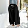thumbnail image 2 of CPNG Girls Baggy Casual Sweatpants Solid Color Sweat Pants Elastic High Waist Comfortable Cool and Breathable Drawstring Joggers(Black,8-9 Years), 2 of 6