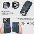 thumbnail image 4 of Decase for iPhone 14 Pro Flip PU Leather Back Cover with 2-in-1 Detachable Magnetic Wallet with 5 Card Slots Compatible Mag-Safe and RFlD Blocking Kickstand and Wireless Charging,Blue, 4 of 8