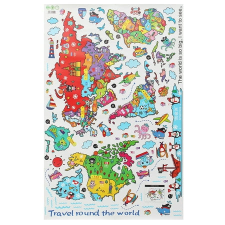 Colorful Animal Map Diy Dance Studio Wall Stickers Removable Home Decor New