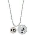thumbnail image 1 of Delight Jewelry Silvertone Disc 1/2'' Initial - m - Silvertone Script Initial Disc - H - Charm Necklace, 20"+3", 1 of 4