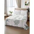 thumbnail image 2 of Sage Green Coastal Flat Sheet Only Twin Size, Soft Breathable Bed Top Sheets for Mattress, Nautical Summer Beach Coral Sea Turtle Luxury Bedding Flat Sheets for Home Hotel Bedroom Bed Protection, 2 of 9