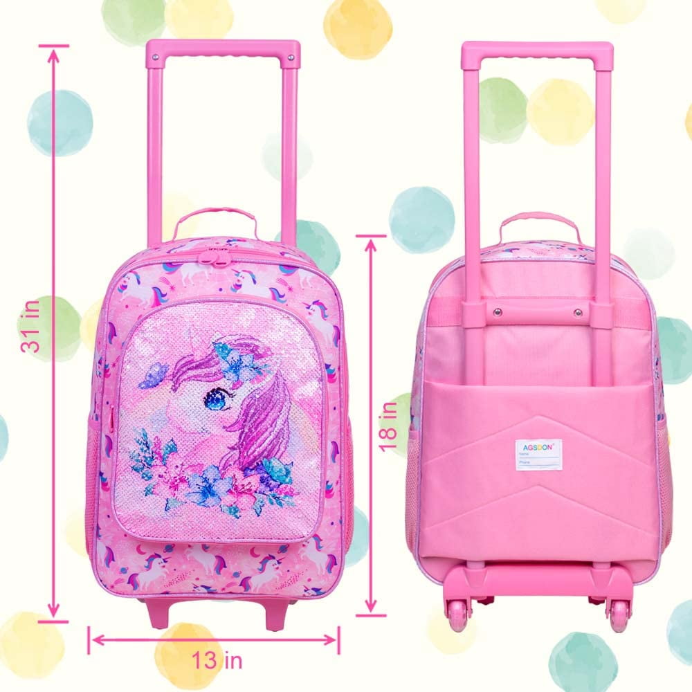 gxtvo Kids Luggage with Wheels for Girls, Unicorn Rolling carry on Suitcase  for Toddler Children