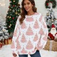 thumbnail image 2 of ABATAB Christmas Sweatshirt for Women Crewneck Long Sleeve Christmas Tree Print Cute Pullover Vacation Casual Trendy Outfits, 2 of 6