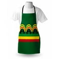 thumbnail image 4 of Jamaican Apron, Jamaican Reggae Culture Inspired Minimal Head Shapes with Hats Country Flag, Unisex Kitchen Bib with Adjustable Neck for Cooking Gardening, Adult Size, Green Multicolor, by Ambesonne, 4 of 4
