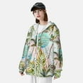 thumbnail image 3 of Kdxio Watercolor Palm Tree Print Women Men Sun Protection UPF 50+ Jackets Zip Up Long Sleeve Hoodie Hiking Lightweight with Pockets, 3 of 7