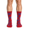 thumbnail image 3 of COUVER Unisex 100 Score Cushioned Crew Socks Red Turquoise Size 10-13 2-Pack (4 Count), 3 of 6