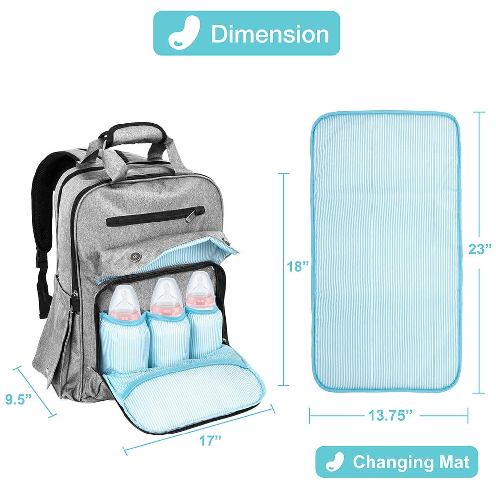 Diaper Bag Backpack Large Multifunctional Travel with Changing Pad Nappy Bag