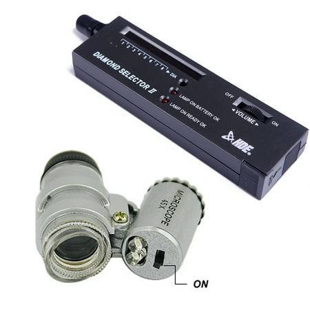 Illuminating Pure Diamond - HDE Jeweler Tool Kit Diamond Selector V2 Portable Tester + 45X Illuminated LED Loupe