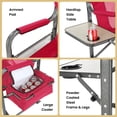thumbnail image 6 of Arrowhead Outdoor Directors Folding Camping Chair with Integrated Cooler, Red, 6 of 8