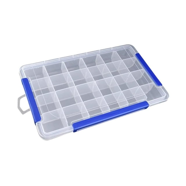 Caja organizadora transparente, caja de aparejos, organizador de cuentas para joyas, dijes de arte DIY, aparejos de pesca, decoraciones para uñas 24 cuadrícula