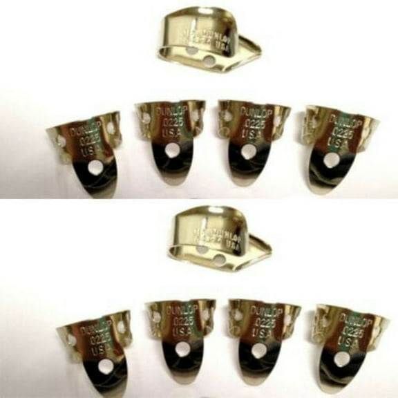 Dunlop Metal Nickel Silver 8 Finger Picks and 2 thumb picks .0225 inch
