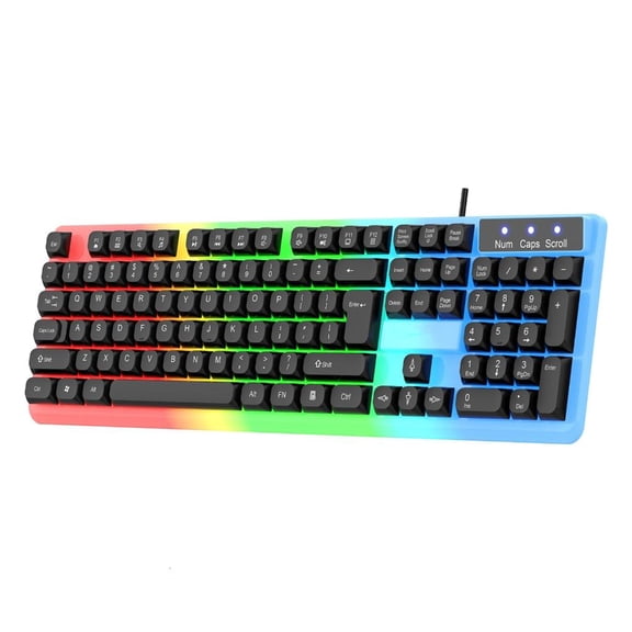 Yammee Portable 104 Keys Mechanical Gaming Keyboard Cord LED Backlit Light Hot Swappable