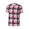 thumbnail image 6 of Wukai Heart Plaid Print Men's Short-Sleeved Mesh T-Shirt,Quick-Dry Short Sleeve Workout T-Shirt-6X-Large, 6 of 8