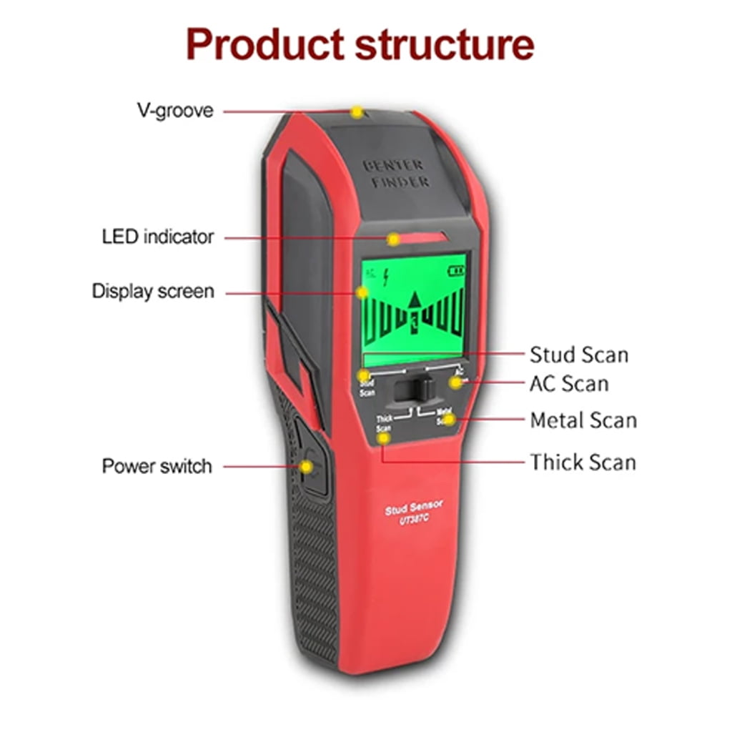 CEORPER Portable Wire Pipe Detector Wood Metal Detector with LED Indicator Buzzer