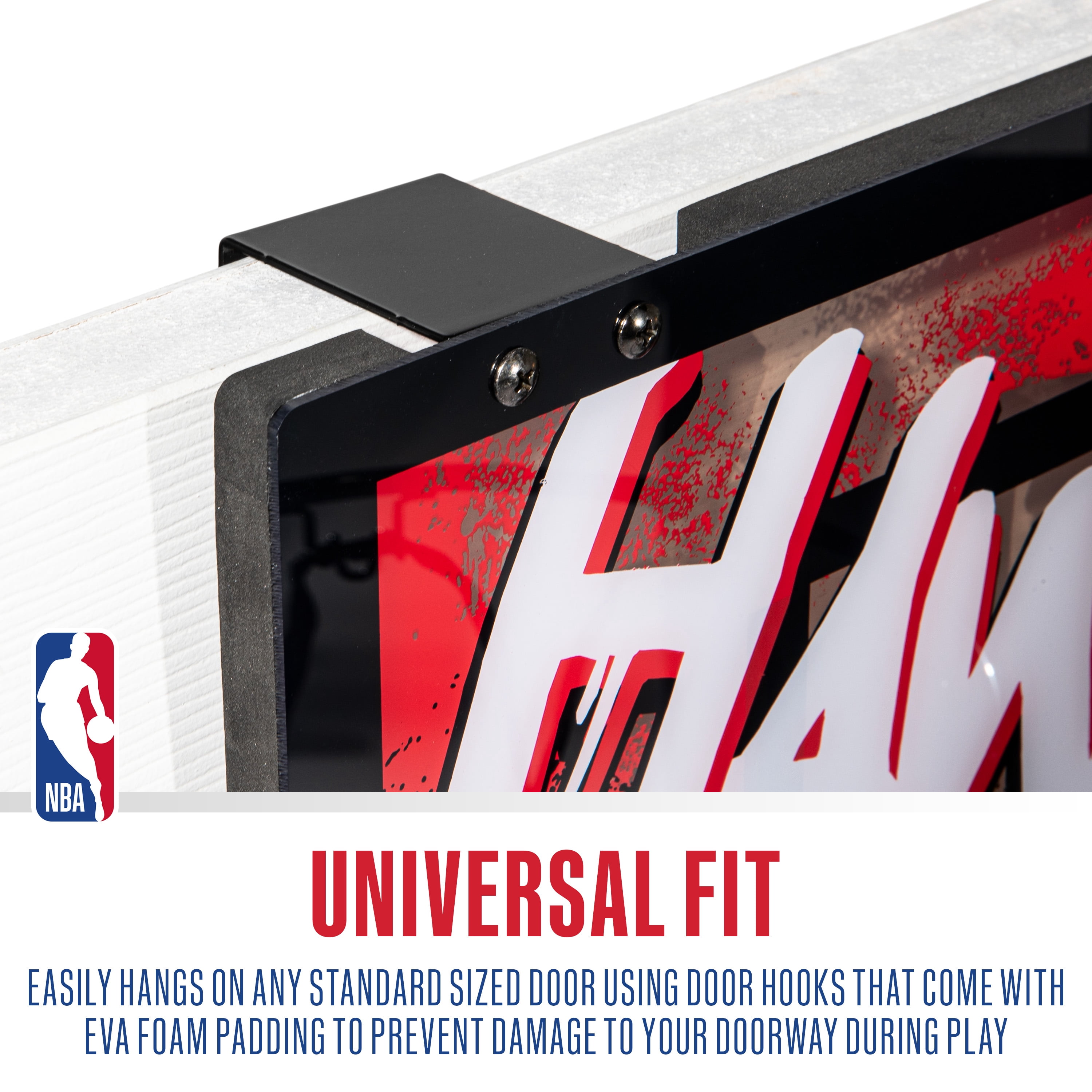 Franklin Sports NBA Atlanta Hawks Over the Door Basketball Hoop - Kids Indoor Basketball Hoop with Mini Basketball - NBA Fan Shop Mini Hoop for Bedroom + Office - Over the Door Mini Hoop Set