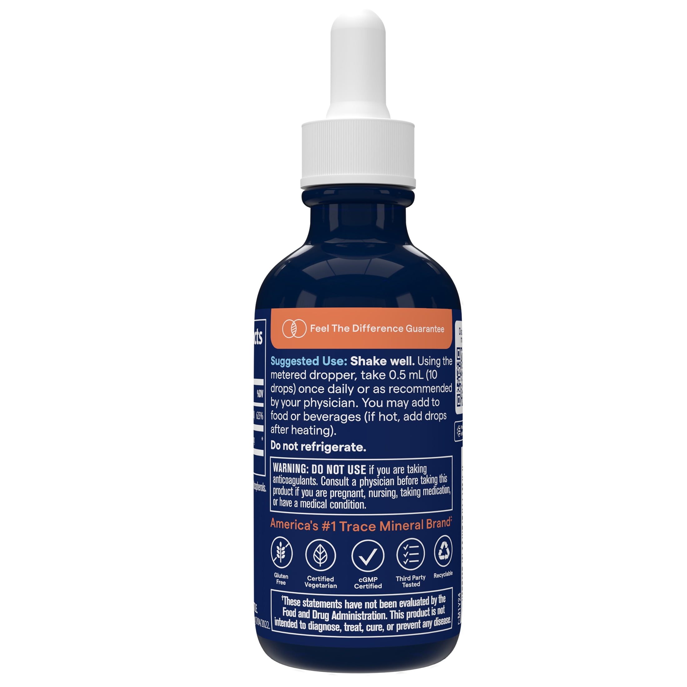 Trace Minerals Ionic Vitamin D3 + K2 Liquid for Bones, Heart Health & Immunity, 2 Fluid Ounce, 120 Servings