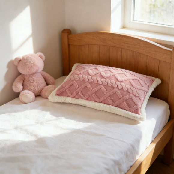 Funda de almohada de forro polar de poliéster para una comodidad suave | Funda de almohada de tafetán térmico con borde elástico