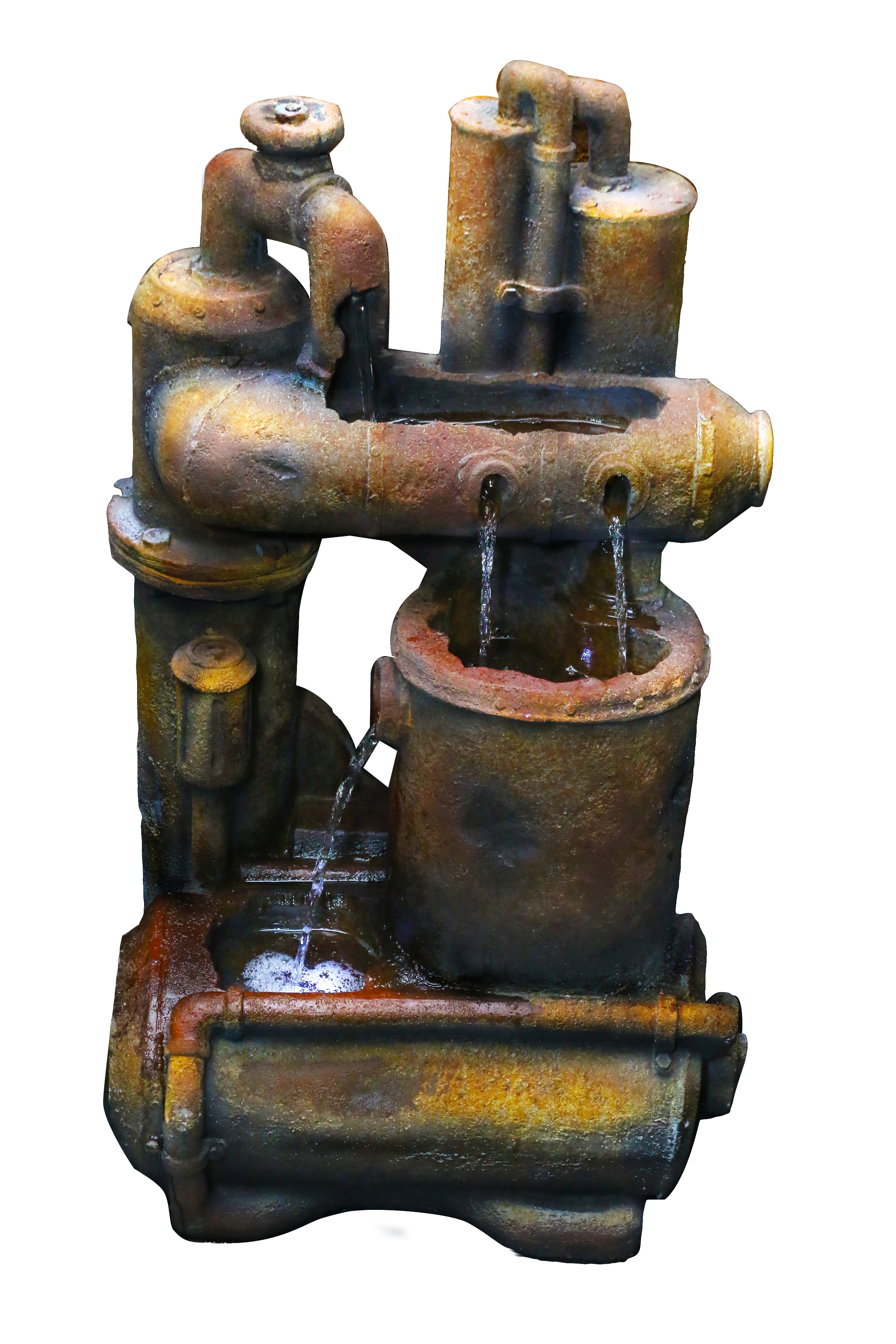 Alpine Corporation WIN1240 Rustic Pipes Fountain, 15" W x 19" L x 32" H,... by Alpine