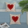 thumbnail image 3 of Valentines Pillow Covers 20x20 Red Love Heart Decor Throw Pillows Case for Couch Valentine''s Day Anniversary Indoor Outdoor Decorative Cushion Cases for Sofa Bed Decorations Set of 2, 3 of 6