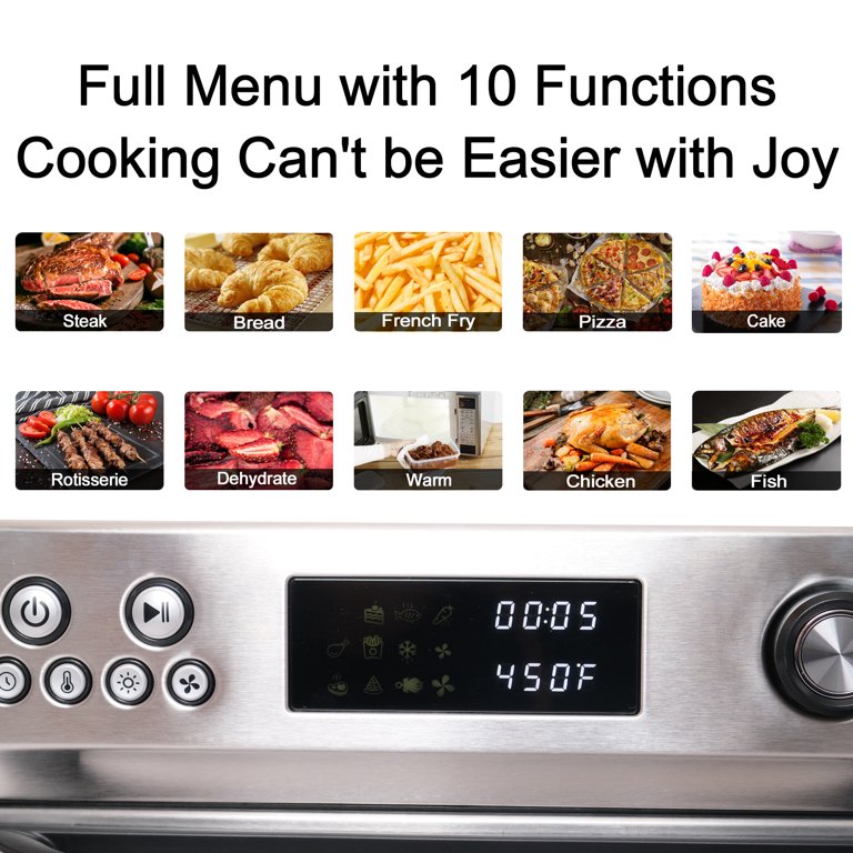 CUSIMAX Air Fryer Oven, 10-in-1 Convection Oven, 24QT Air Fryer Combo,  Countertop Air Fryer Toaster Oven with Rotisserie & Dehydrator, Rich