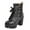 Black, variant on Fesfesfes Platform Boots for Young Ladies 2021 And Winter Round Toe Thick-soled Synthetic Short British Style Women 5.5(36)