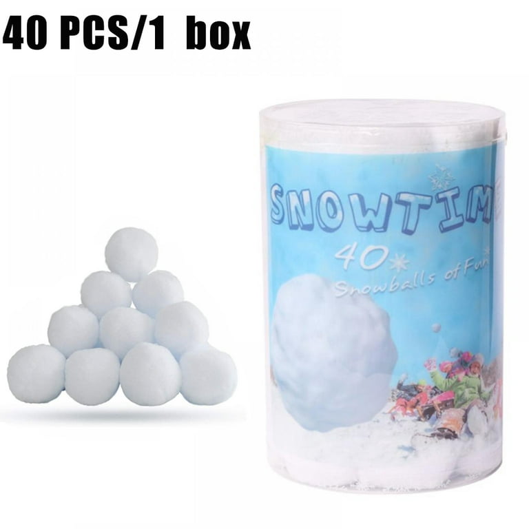 40PCS/1 Set Indoor Snowballs for Kids Snow Fight,Snow Toy Balls for Indoor  or Outdoor Play,Fake Snowballs Xmas Decoration,Realistic White Plush  SnowBalls for Kids Adults Game 