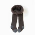 thumbnail image 3 of Odeerbi Kids Leggings Baby Tights Winter Girls Thickened Lined warmth Fleece Long Pants Leggings Brown, 3 of 5