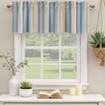thumbnail image 3 of 2 Pack Valances for Windows, Blue Brown Beige Window Valances for Living Room/Bedroom/Bathroom, Boho Farmhouse Abstract Stripes Art Light Filtering Kitchen Curtain Valance 60"W x18" L, 3 of 9