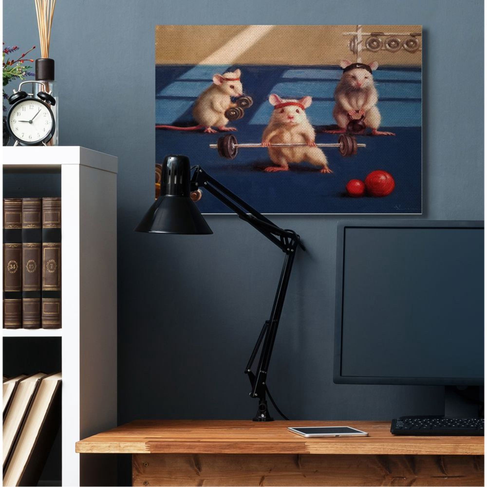 Stupell Industries Mice Lifting Weights Animal Gym Rat Humor Design by Lucia Heffernan, 30" x 40"