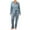 Blue, variant on Pajamas For Women Set Secret Ice Silk Long Set Nightwear Casual Sleepwear Set Cozy Nightwear Set Blue Lounge Sets For Women L