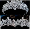 thumbnail image 3 of Bridal Rhinestone Crown Accessories for Wedding Photos Silver Color Lightweight and Durable, 3 of 8