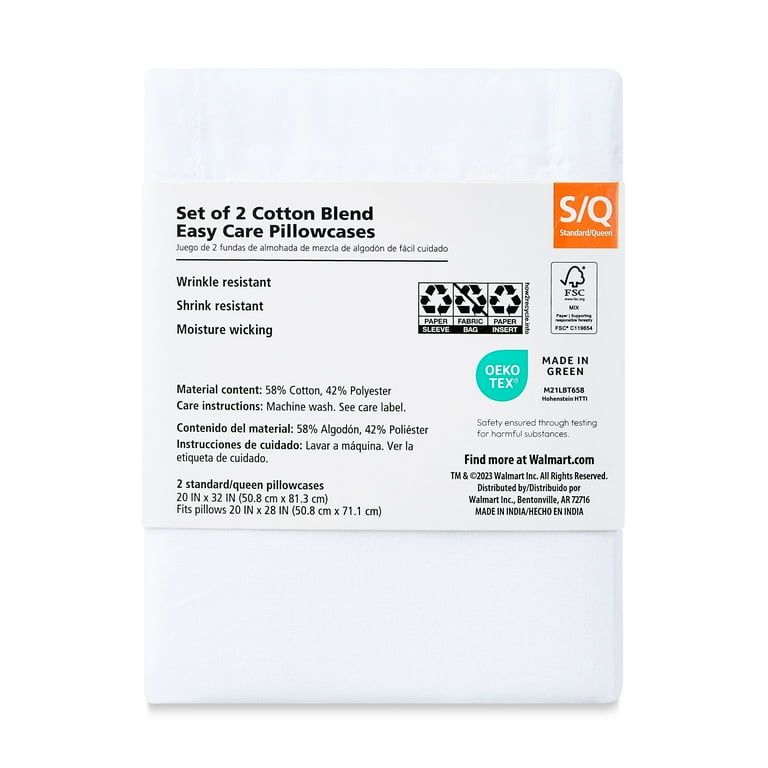 Walmart standard clearance pillowcases