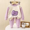 thumbnail image 2 of TOWED22 Toddler Baby Boy Clothes 2PCS Fall Winter Long Sleeve Sweatshirt with Pants Set Toddler Cute Print Outfits Size:1-2 Y,Color:Purple, 2 of 6
